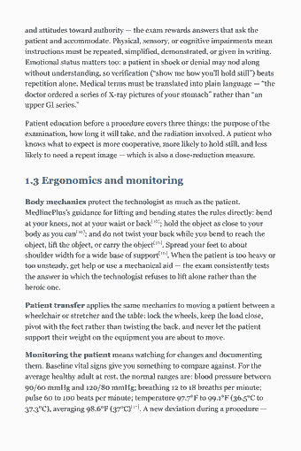 Page 11 of the ARRT Radiography Study Guide — 2026 Edition PDF — Chapter 1 — Patient Care: and attitudes toward authority — the exam rewards answers that ask the patient and accommodate. Physical, sensory, or cognitive impairments mean instructions…