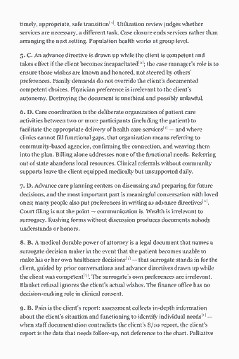 Page 26 of the CCM Study Guide — 2026 Edition PDF — Chapter 1. Care Management: timely, appropriate, safe transition[3]. Utilization review judges whether services are necessary, a different task. Case closure ends services rather than…