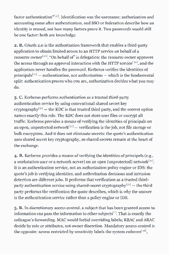 Page 53 of the CISSP Study Guide — 2026 Edition PDF — Chapter 5 — Identity and Access Management: factor authentication”[35]. Identification was the username; authorization and accounting come after authentication, and SSO or federation describe how an…