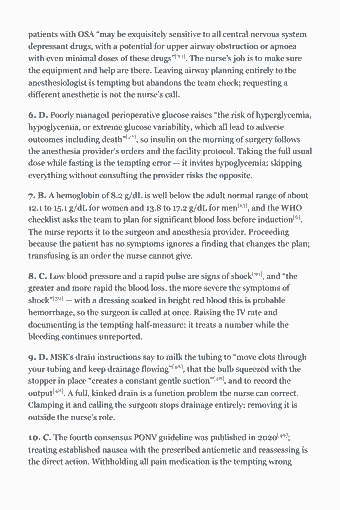 Page 21 of the CNOR Study Guide — 2026 Edition PDF — Chapter 1: Pre/postoperative Patient Assessment and Diagnosis: patients with OSA “may be exquisitely sensitive to all central nervous system depressant drugs, with a potential for upper airway obstruction or apnoea with…