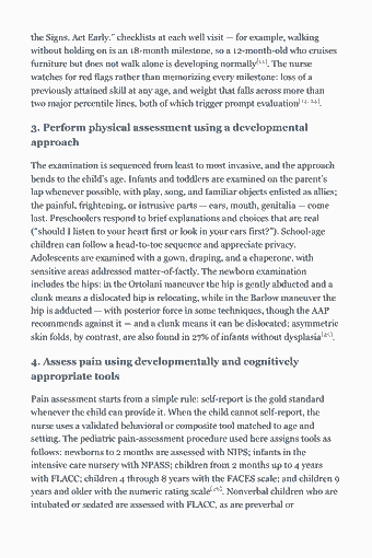 Page 22 of the CPN Study Guide — 2026 Edition PDF — Chapter 2 — Assessment: the Signs. Act Early.” checklists at each well visit — for example, walking without holding on is an 18-month milestone, so a 12-month-old who cruises…