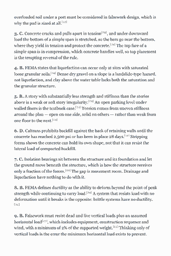 Page 47 of the CSLB Class A General Engineering — Trade Exam Study Guide (2026) PDF — Chapter 2 — Structural Principles: overloaded soil under a post must be considered in falsework design, which is why the pad is sized at all.[23] 3. C. Concrete cracks and pulls apart in…