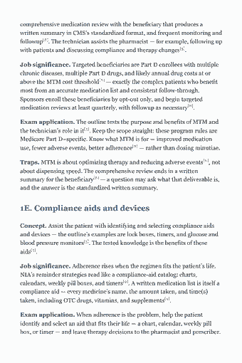 Page 10 of the ExCPT Study Guide — 2026 Edition PDF — Chapter 1: Role, Responsibilities, and General Duties of the Pharmacy Technician: comprehensive medication review with the beneficiary that produces a written summary in CMS’s standardized format, and frequent monitoring and followup[8]. The…
