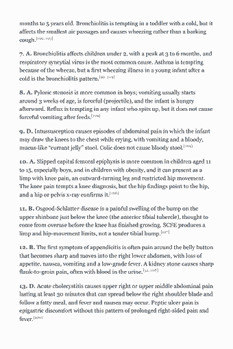 Page 85 of the AANP FNP Study Guide — 2026 Edition PDF — Section 2 — answer key & explanations: months to 5 years old. Bronchiolitis is tempting in a toddler with a cold, but it affects the smallest air passages and causes wheezing rather than a barking…