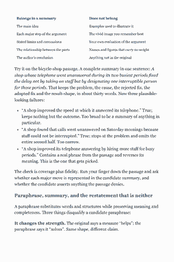 Page 187 of the HESI A2 Exam — Complete Study Guide (2026) PDF: Belongs in a summary Does not belong The main idea Examples used to illustrate it Each major step of the argument The vivid image you remember best Stated…