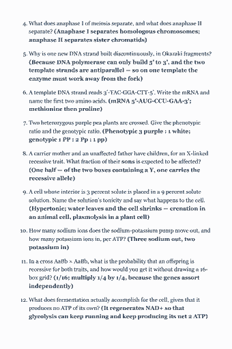 Page 502 of the HESI A2 Exam — Complete Study Guide (2026) PDF: 4. What does anaphase I of meiosis separate, and what does anaphase II separate? (Anaphase I separates homologous chromosomes; anaphase II separates sister…