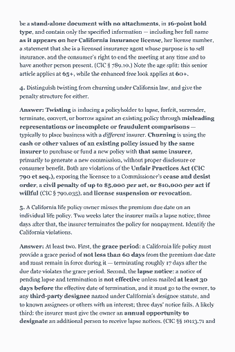 Page 92 of the California Life & Health Insurance Producer Exam — Complete Study Guide (2026) PDF — Chapter 12 — California State Law for Life & Health Producers: be a stand-alone document with no attachments, in 16-point bold type, and contain only the specified information — including her full name as it appears on her…