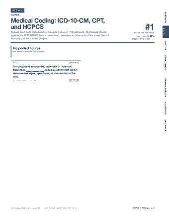 Page 4 of the Medical Billing & Coding — Cram Sheet (2026) PDF: RECALL NUMBERS HCPCS Medical Coding: ICD-10-CM, CPT, and HCPCS Answer each card from memory, then tick K (knew) · H (hesitated) · M (missed). Check #1 BY EXAM…