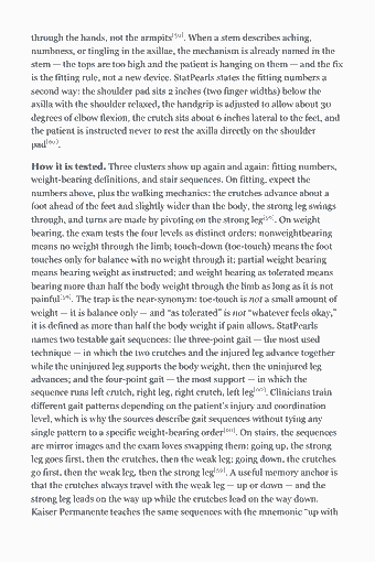 Page 172 of the NPTE-PT Study Guide — 2026 Edition PDF — Chapter 12 — Equipment, Devices, & Technologies: through the hands, not the armpits[59]. When a stem describes aching, numbness, or tingling in the axillae, the mechanism is already named in the stem — the…