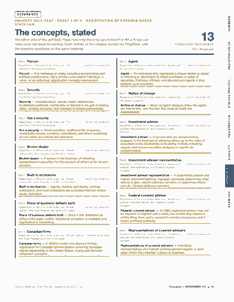 Page 15 of the Series 63 — Cram Sheet (2026) PDF: REFERENCE NUMBERS C O N C E P T S E L F - T E S T · S H E E T 1 O F 5 · R E G I S T R AT I O N O F P E R S O N S U N D E R S TAT E L A W The concepts, stated…