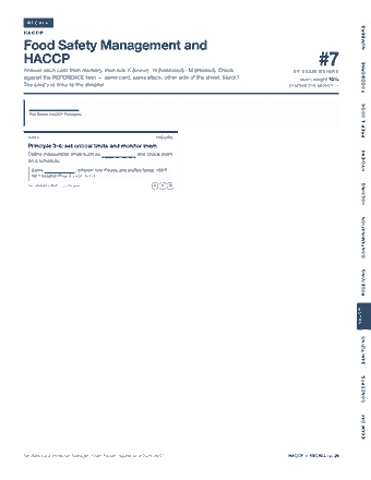 Page 26 of the ServSafe Food Protection Manager — Cram Sheet (2026) PDF: RECALL NUMBERS HACCP Food Safety Management and HACCP #7 FOODBORNE Answer each card from memory, then tick K (knew) · H (hesitated) · M (missed). Check BY EXAM…
