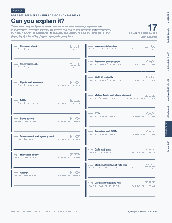 Page 12 of the FINRA SIE — Cram Sheet (2026) PDF: RECALL NUMBERS CONCEPT SELF-TEST · SHEET 1 OF 5 · THEIR RISKS Can you explain it? These rules carry no figure to blank, and the exam tests them as judgement…