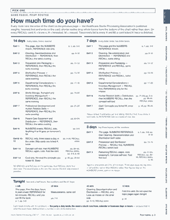 Page 2 of the Sterile Processing Technician — Cram Sheet (2026) PDF: PICK ONE NUMBERS S A M E PA G E S , F O U R R O U T E S How much time do you have? Every route runs the order of the chart on the previous page — the…