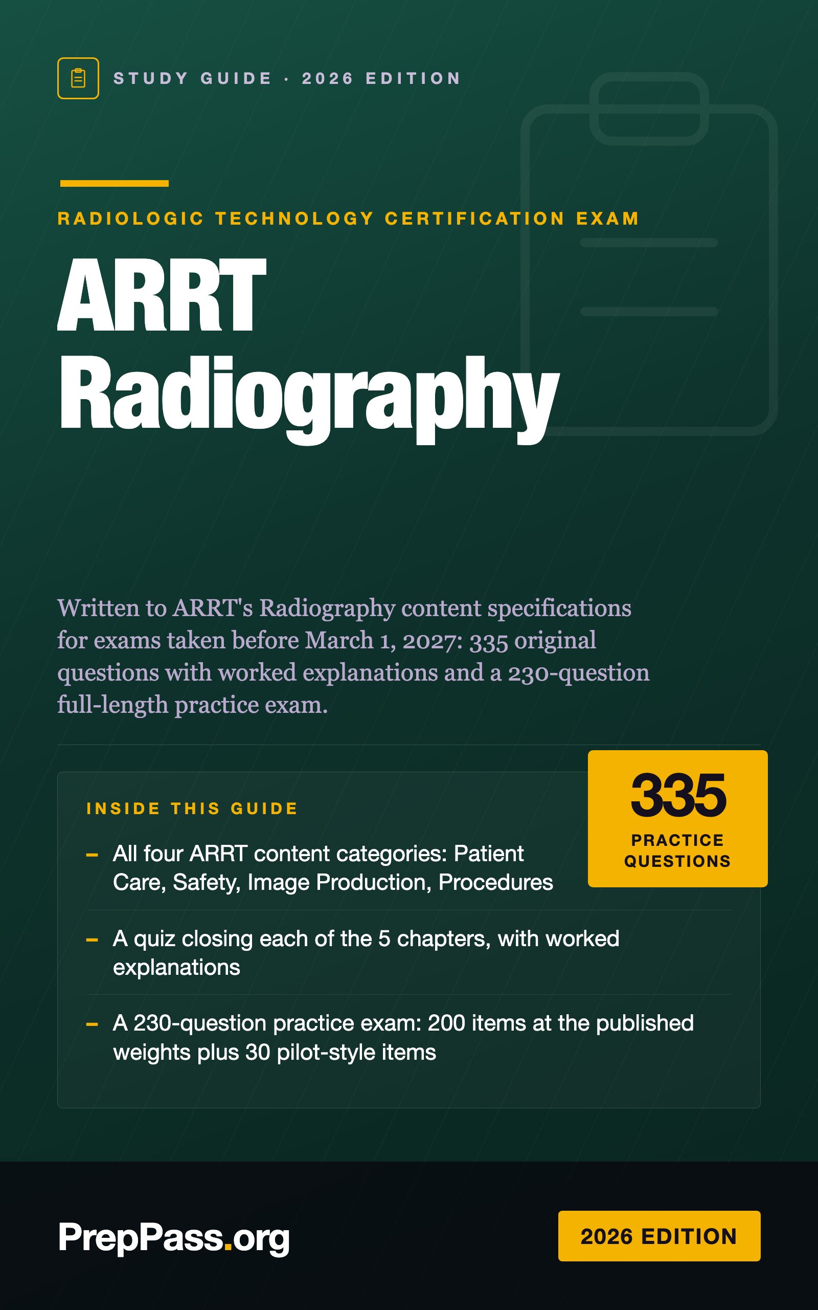 ARRT Radiography Study Guide — 2026 Edition cover