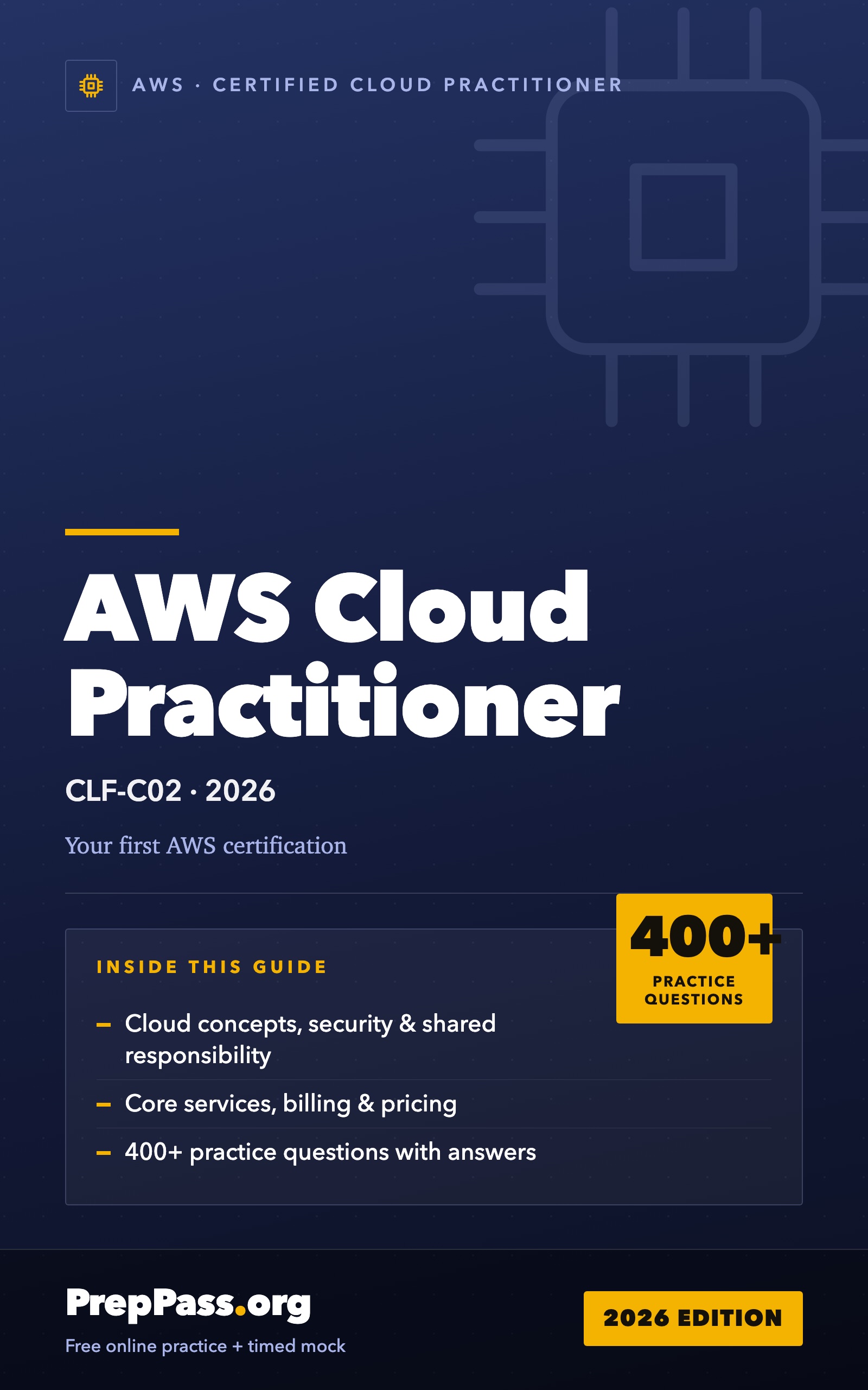 AWS Certified Cloud Practitioner (CLF-C02) — Complete Study Guide (2026) cover