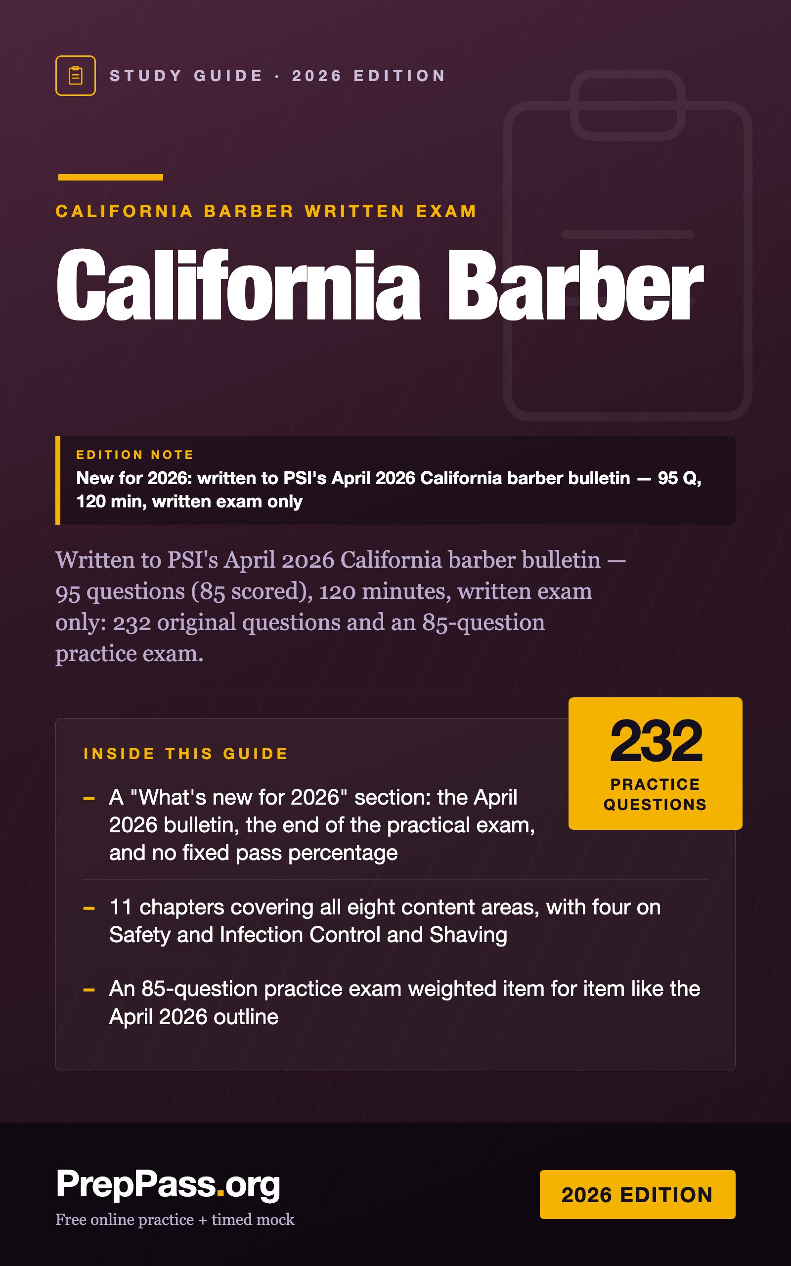 California Barber Study Guide — 2026 Edition cover