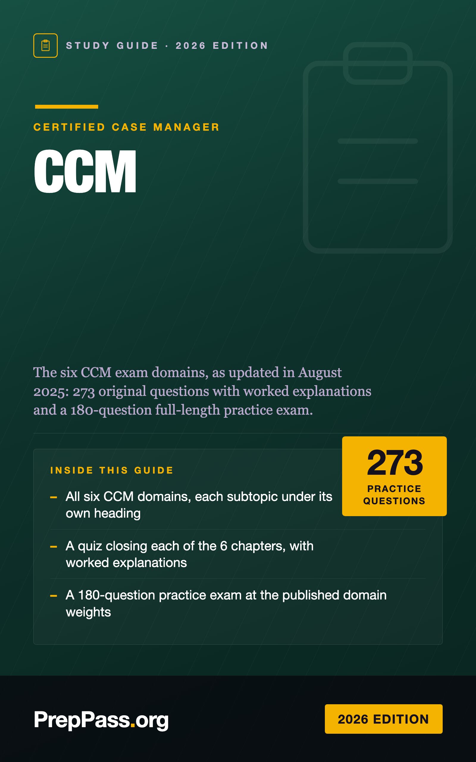CCM Study Guide — 2026 Edition cover