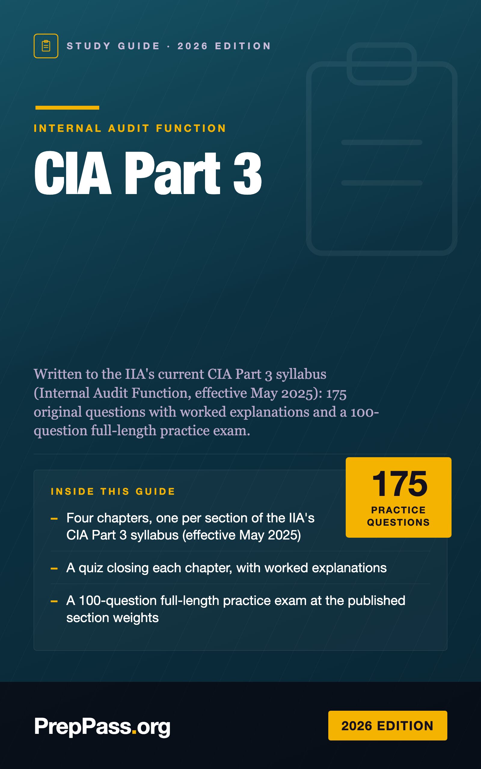 CIA Part 3 Study Guide — 2026 Edition cover