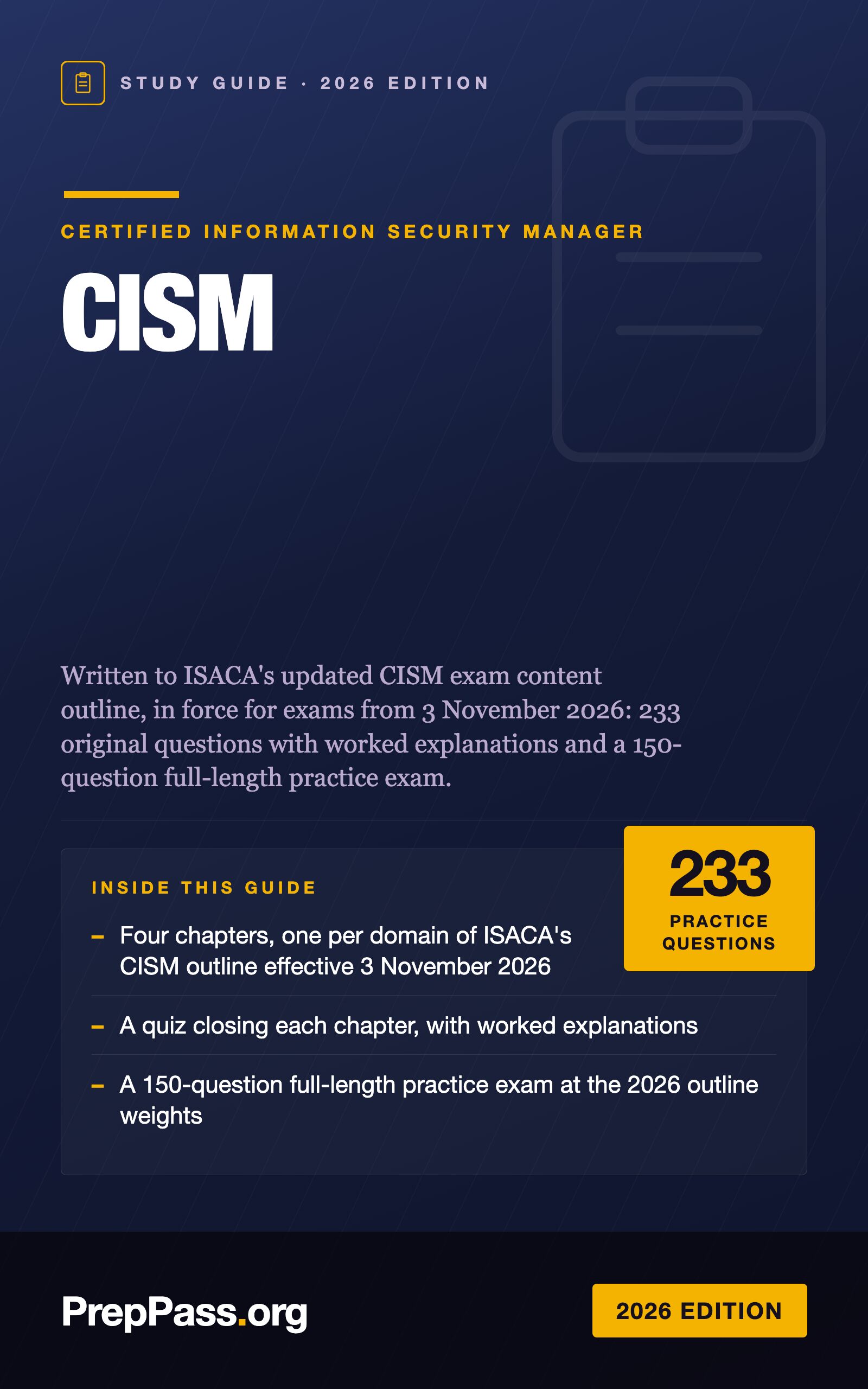 CISM Study Guide — 2026 Edition cover
