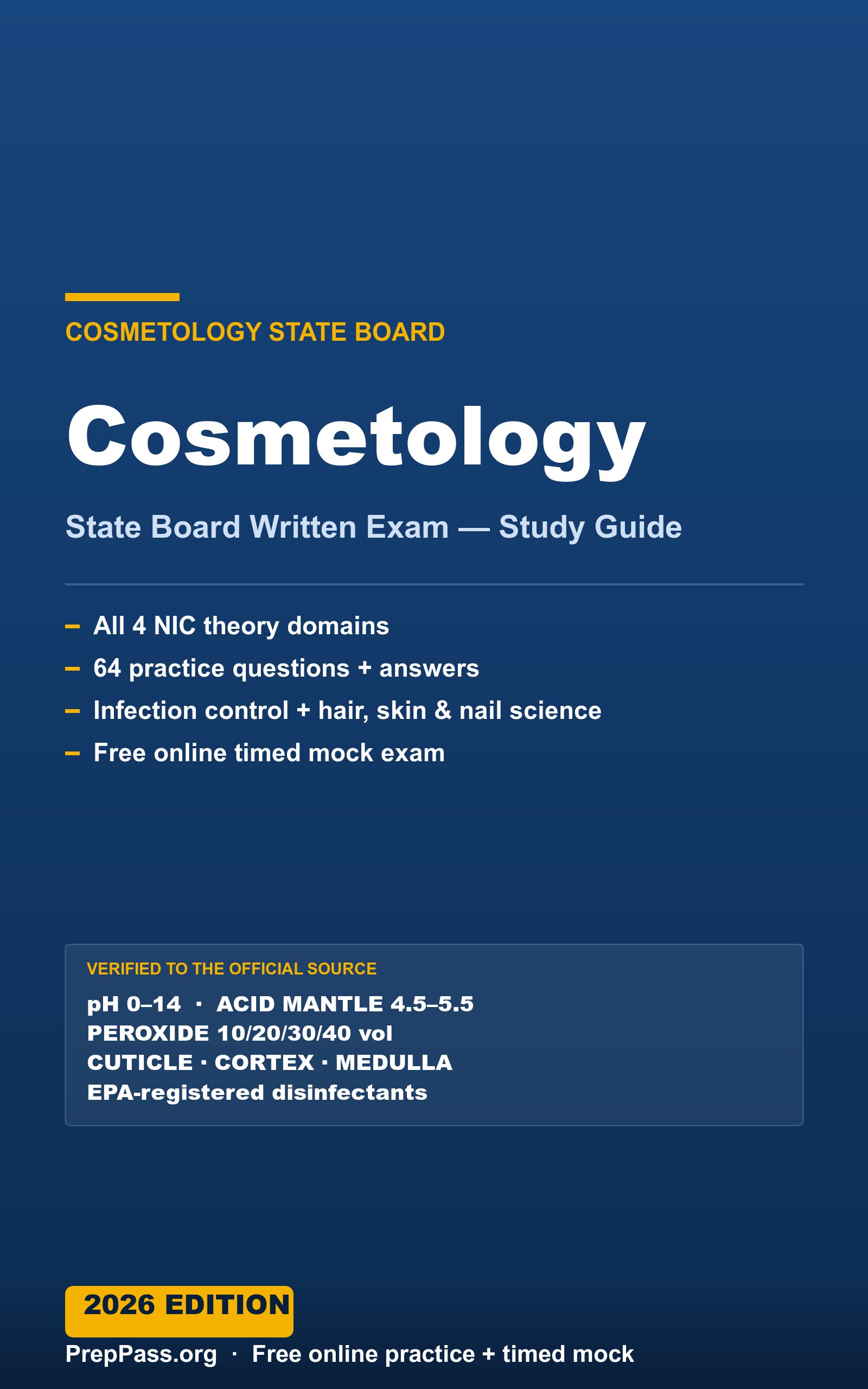 Cosmetology State Board Exam — Complete Study Guide (2026) cover