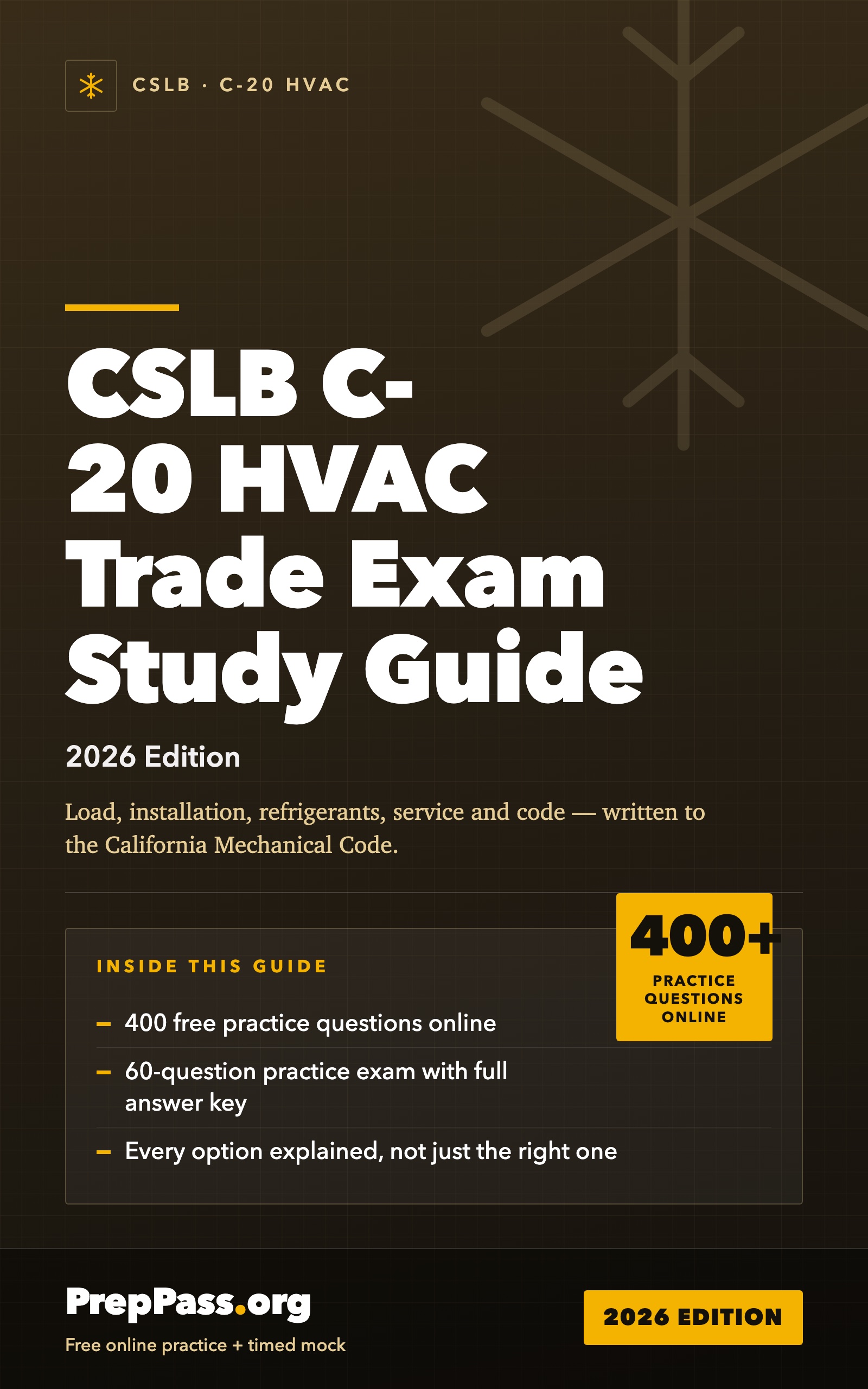 CSLB C-20 HVAC Trade Exam Study Guide (2026) cover