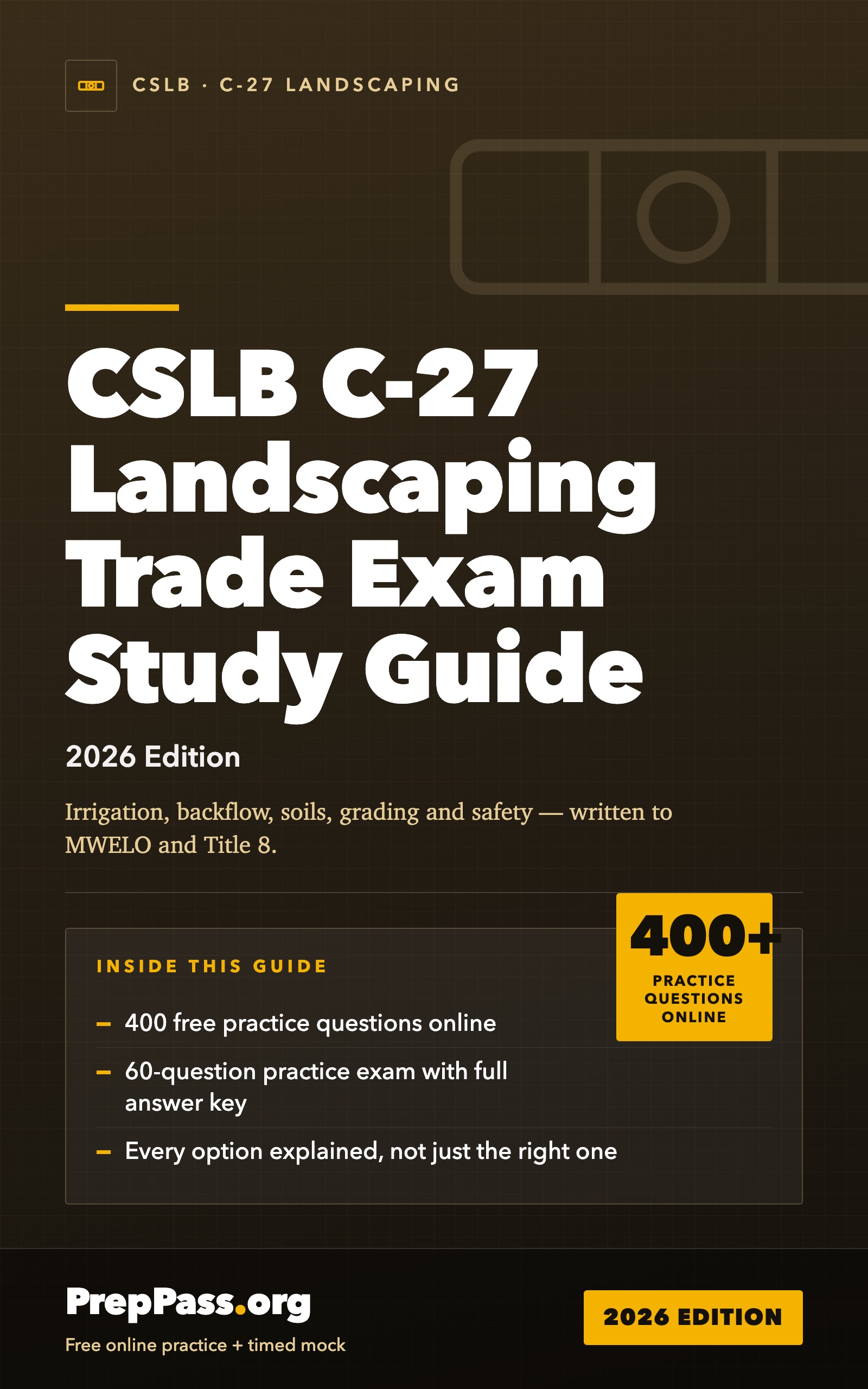 CSLB C-27 Landscaping Trade Exam Study Guide (2026) cover