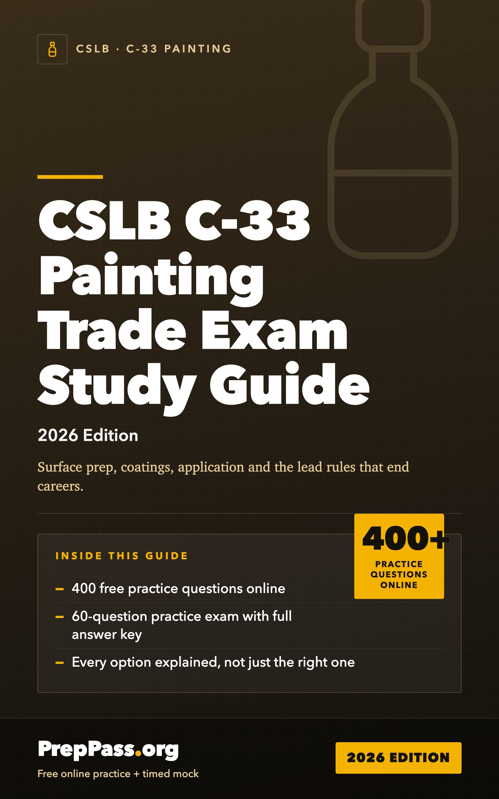 CSLB C-33 Painting Trade Exam Study Guide (2026) cover