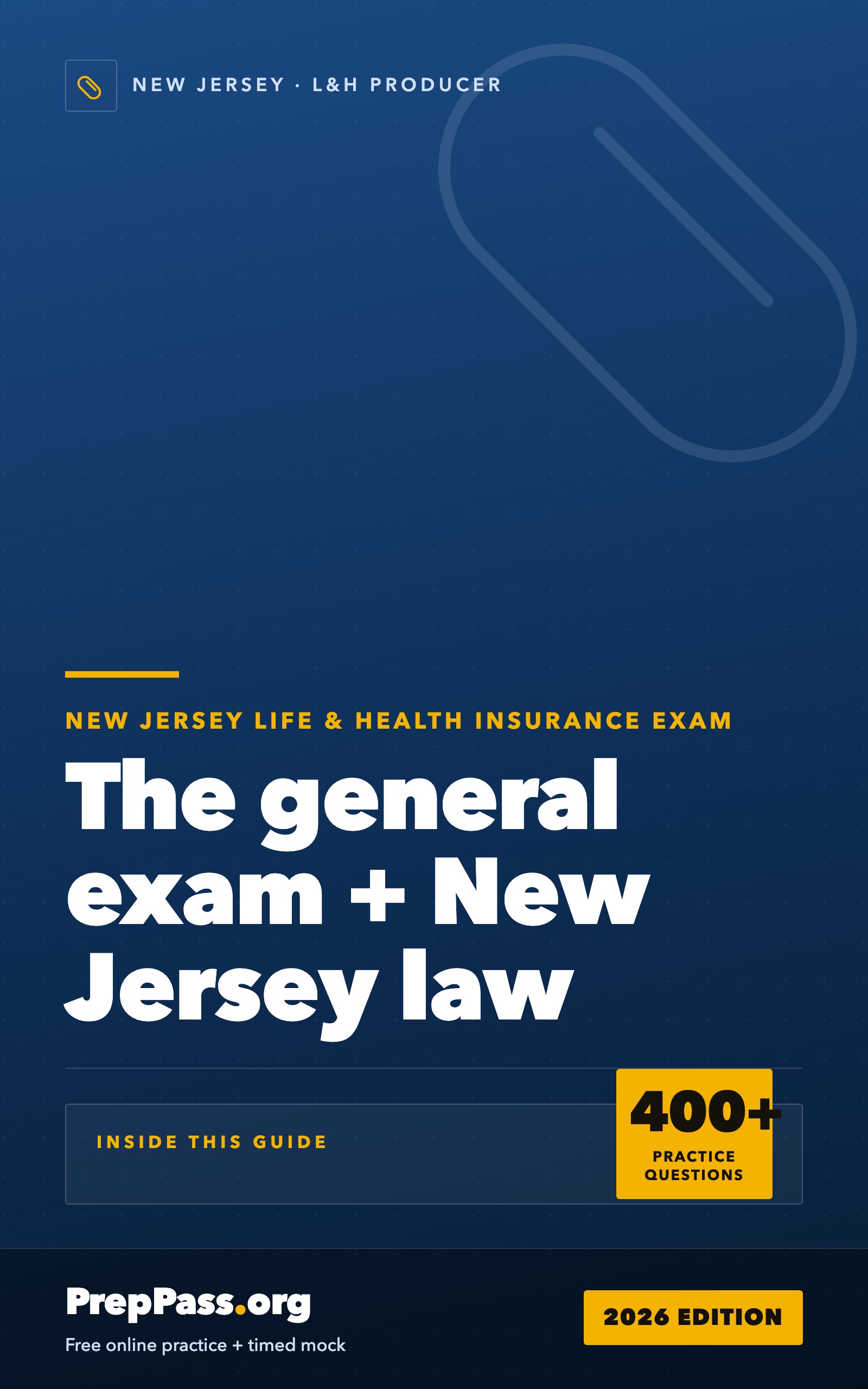 New Jersey Life & Health Insurance Producer Exam — Complete Study Guide (2026) cover