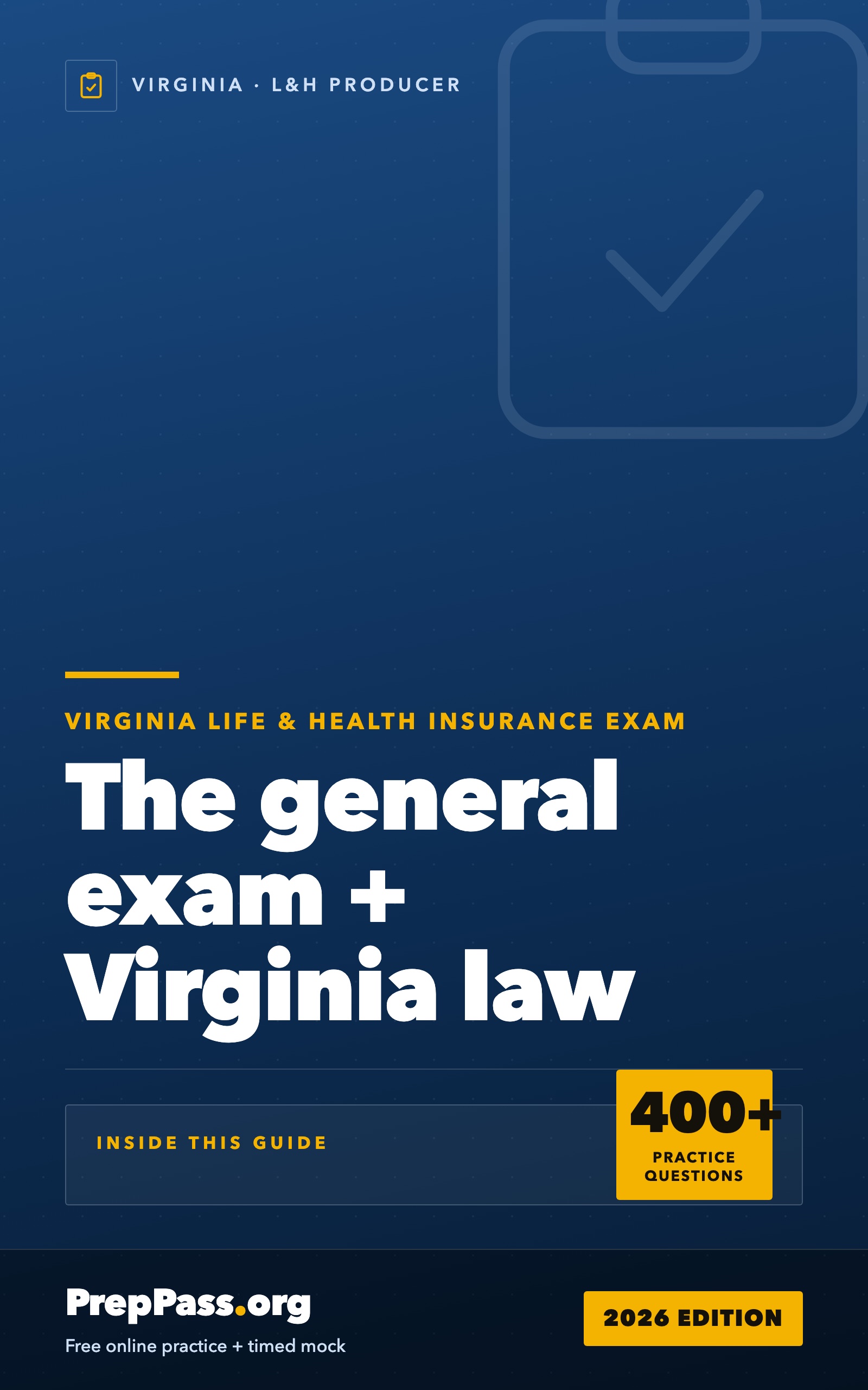 Virginia Life & Health Insurance Producer Exam — Complete Study Guide (2026) cover