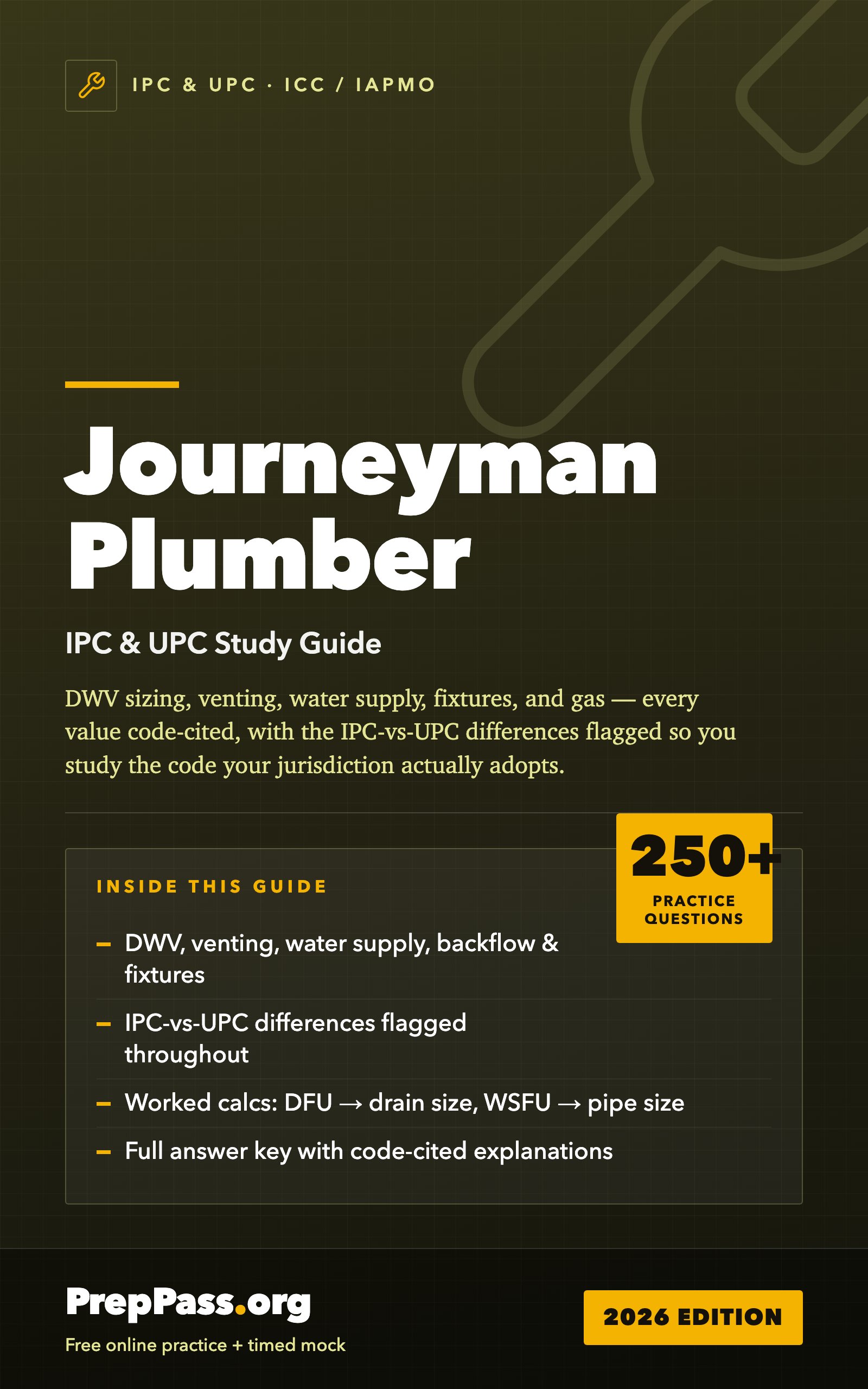 Journeyman Plumber — IPC & UPC Study Guide (2026) cover