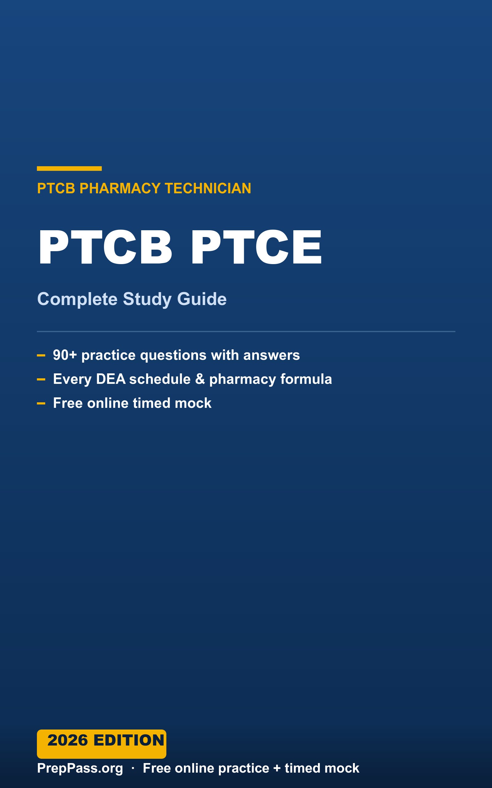 PTCB Pharmacy Technician (PTCE) — Complete Study Guide (2026) cover