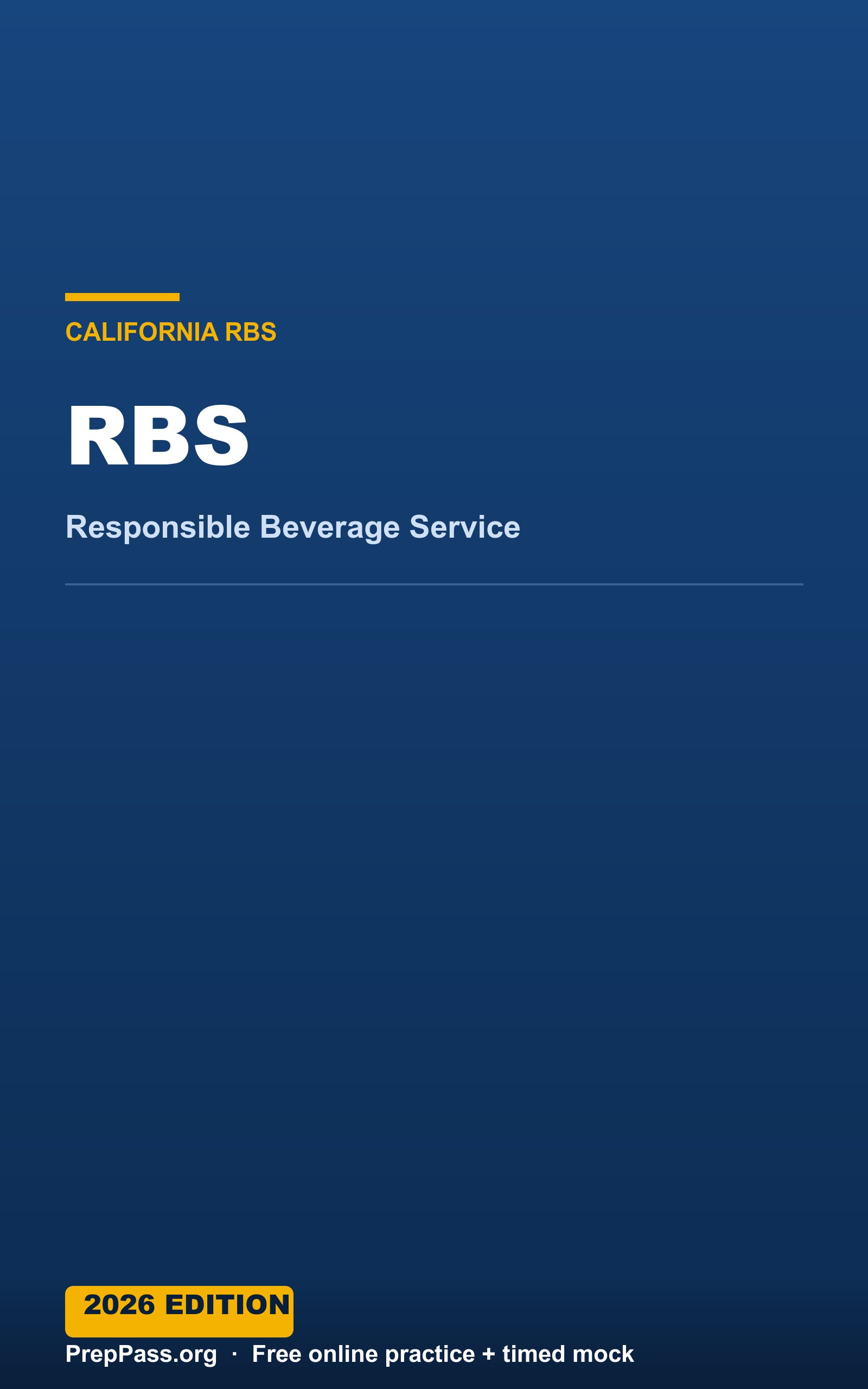 California RBS — Responsible Beverage Service Study Guide (2026) cover