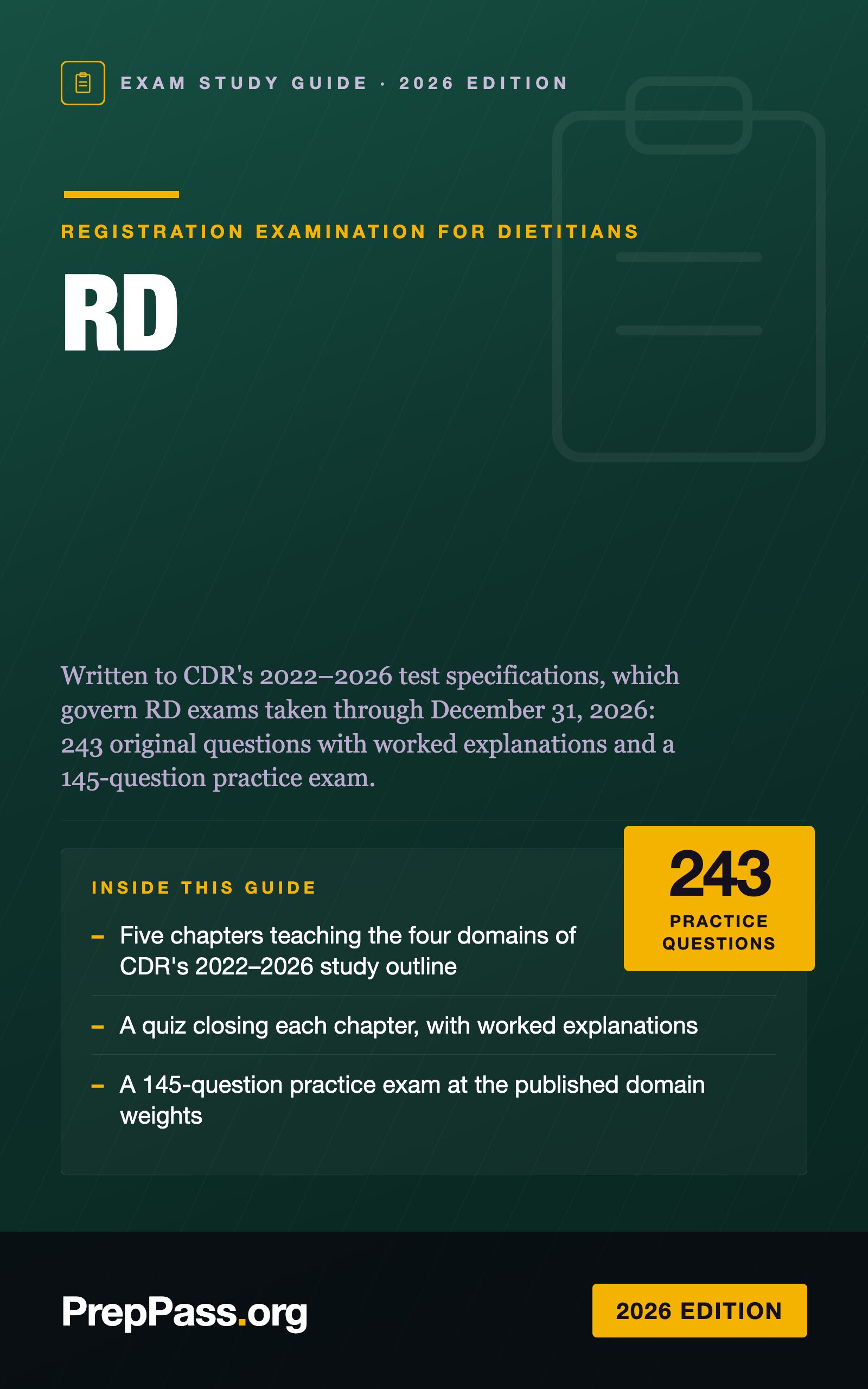 RD Exam Study Guide — 2026 Edition cover