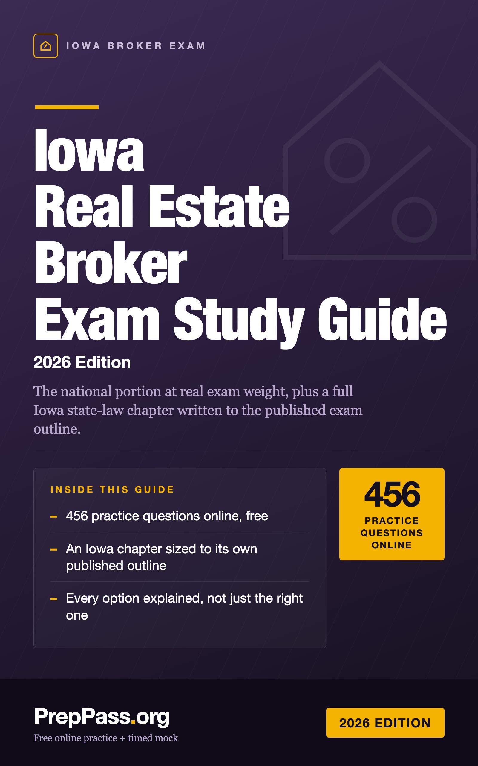 Iowa Real Estate Broker Exam Study Guide (2026) cover