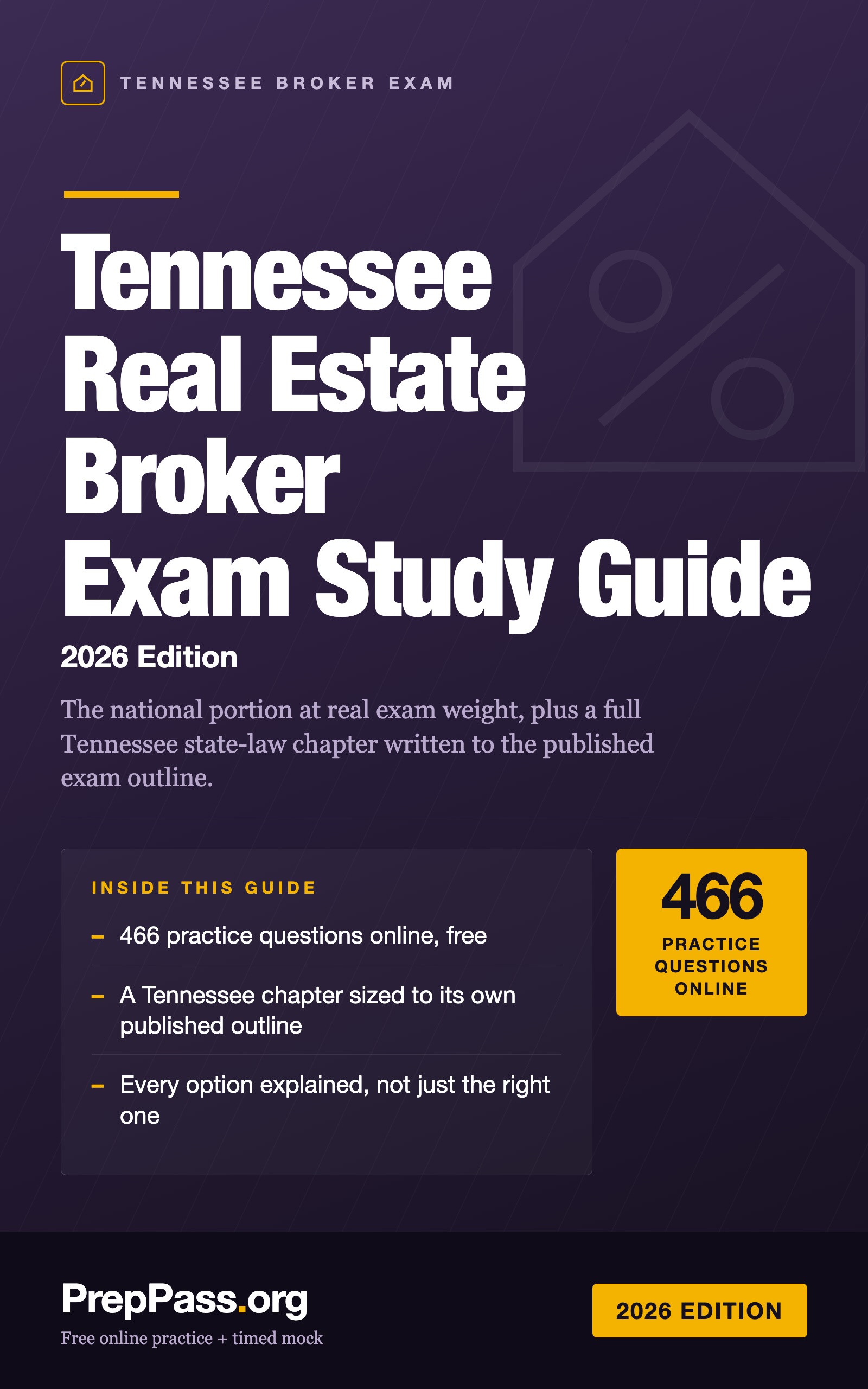 Tennessee Real Estate Broker Exam Study Guide (2026) cover