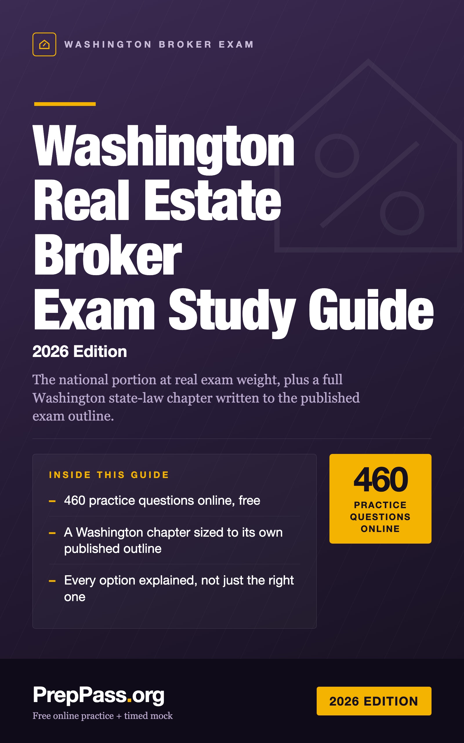 Washington Real Estate Broker Exam Study Guide (2026) cover