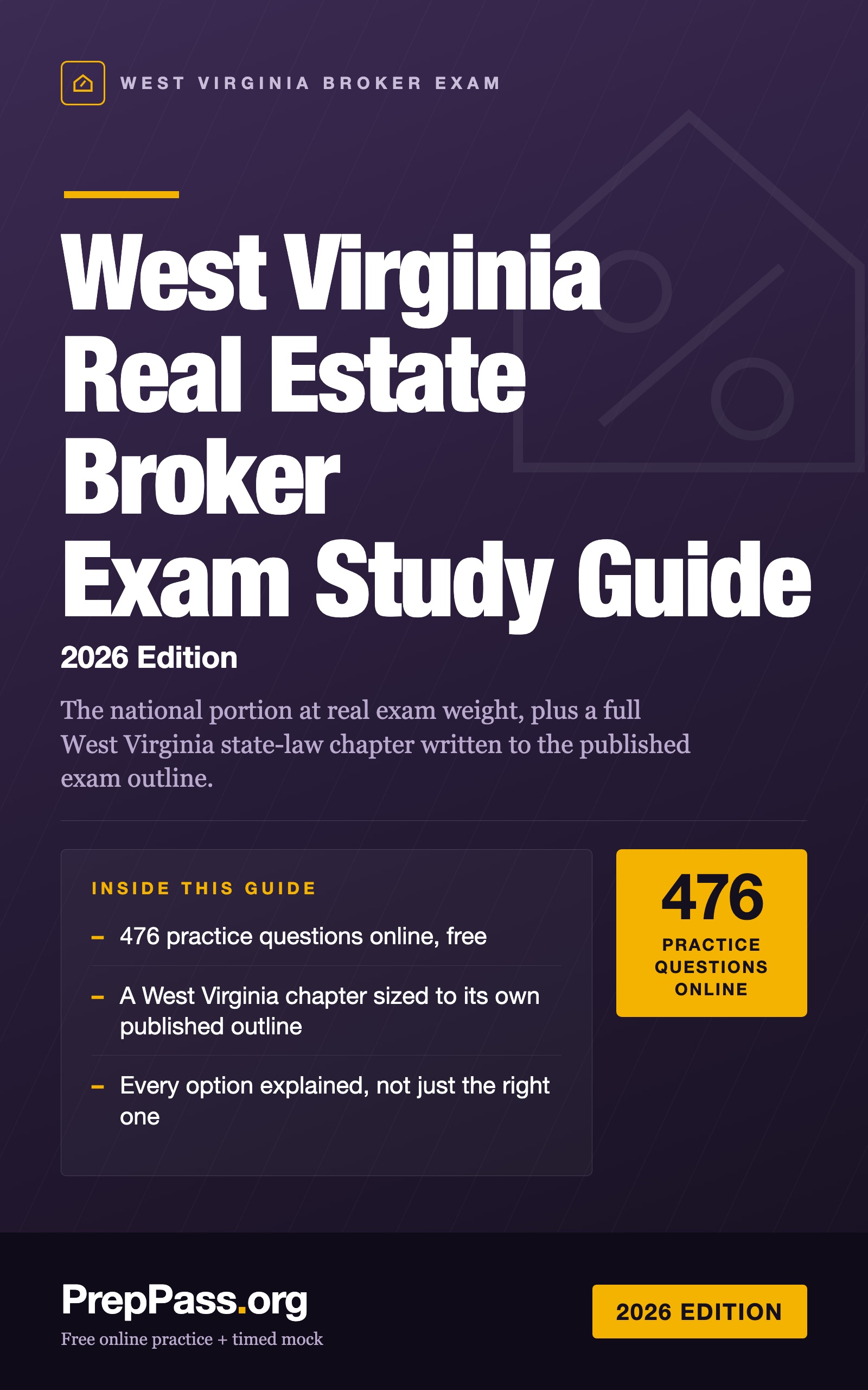 West Virginia Real Estate Broker Exam Study Guide (2026) cover