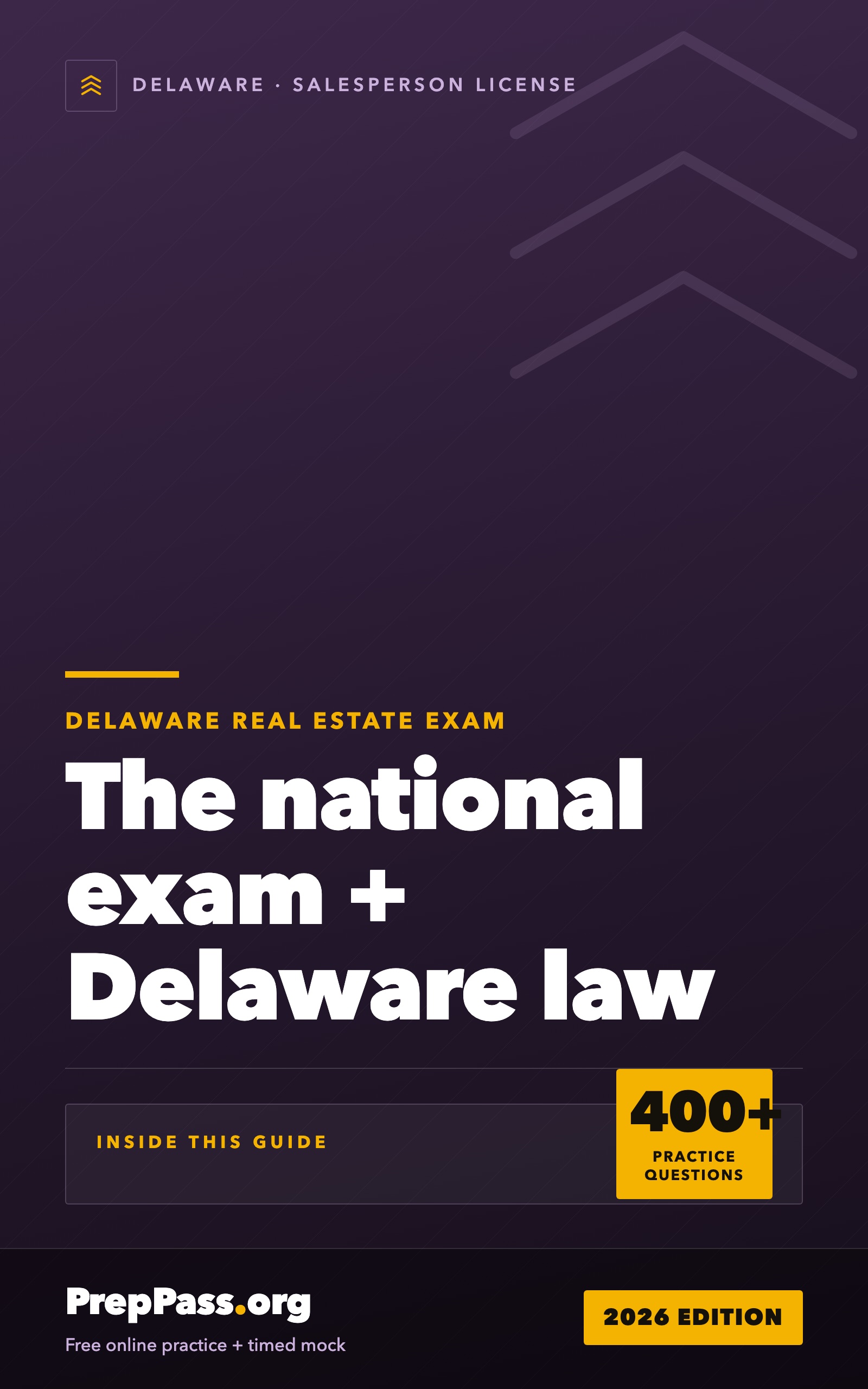Delaware Real Estate Salesperson Exam — Complete Study Guide (2026) cover