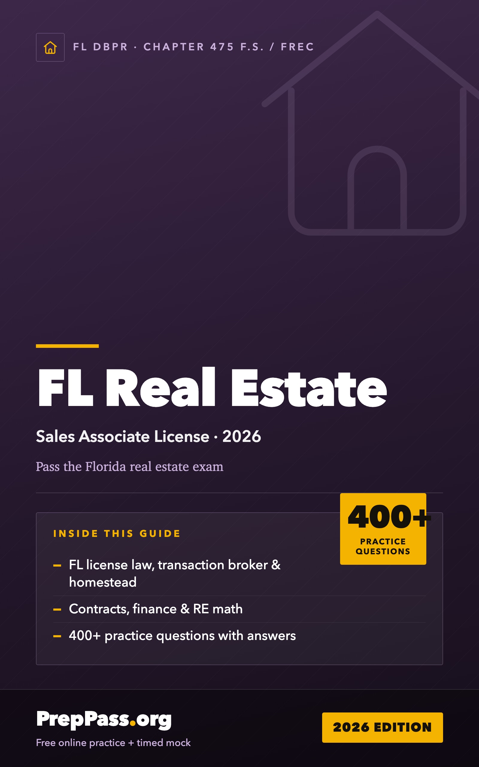 Florida Real Estate Sales Associate Exam — Complete Study Guide (2026) cover