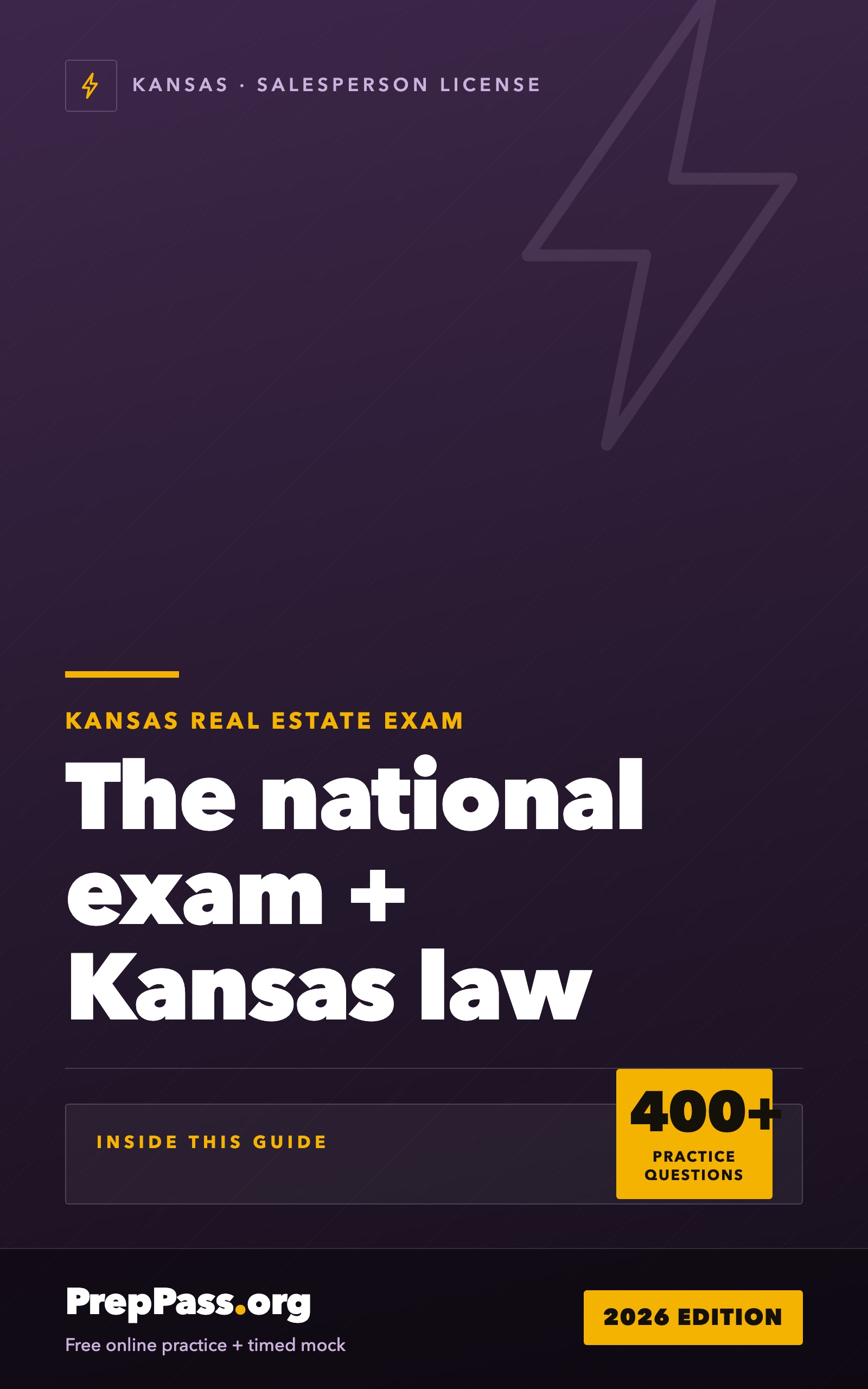 Kansas Real Estate Salesperson Exam — Complete Study Guide (2026) cover