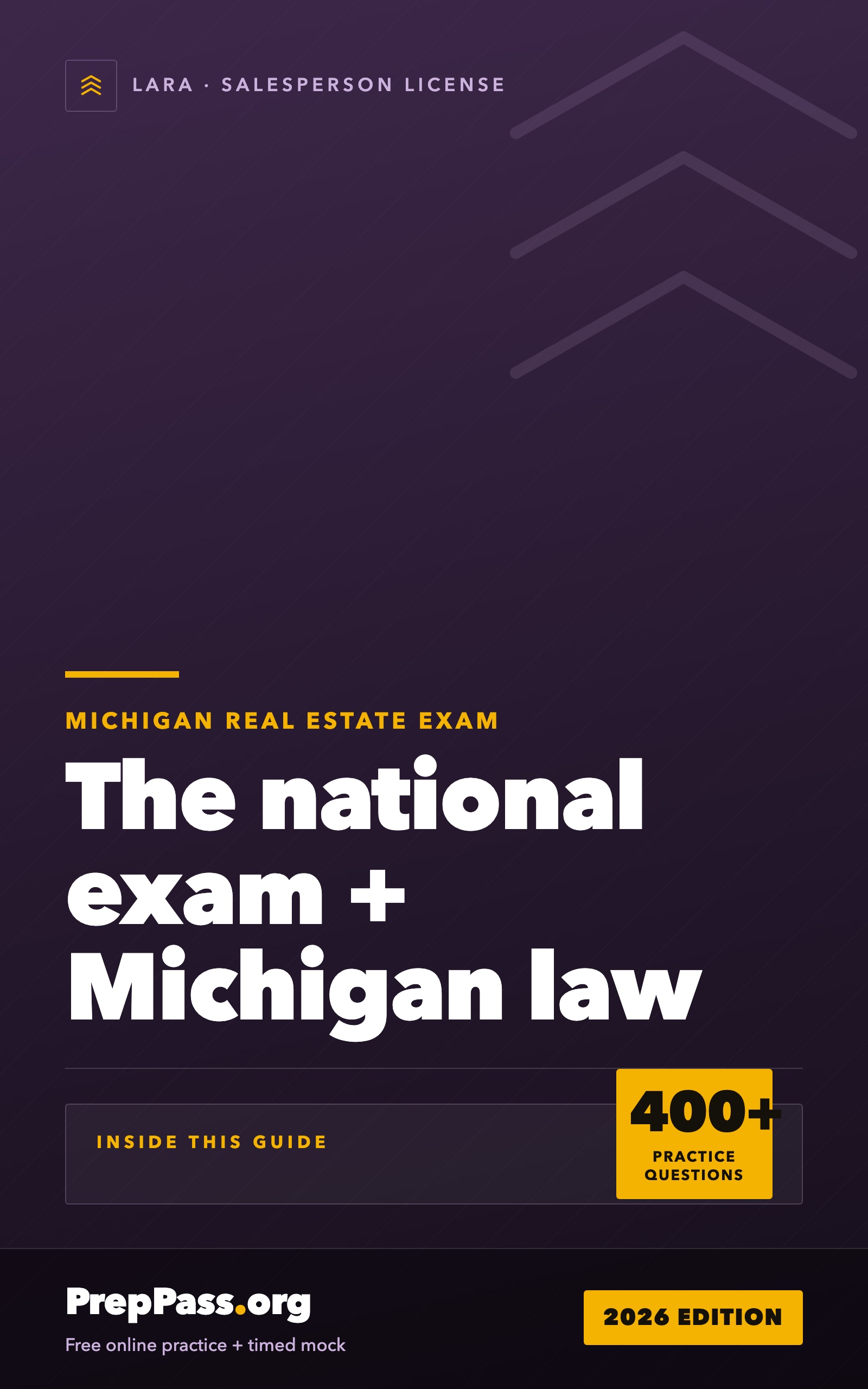 Michigan Real Estate Salesperson Exam — Complete Study Guide (2026) cover