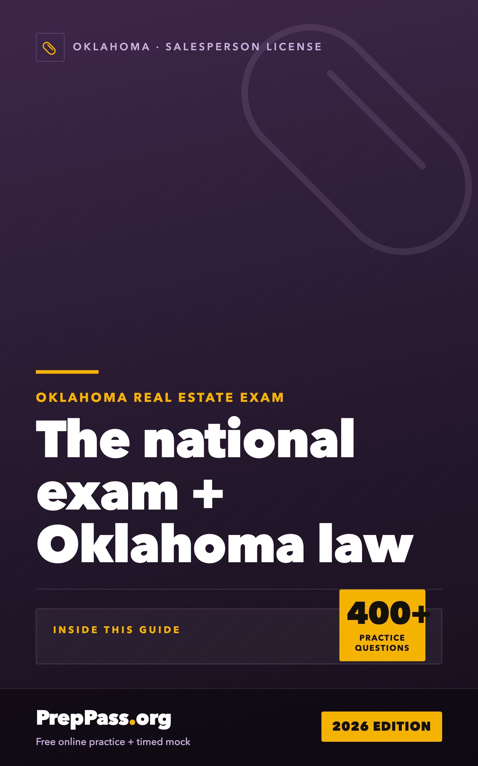 Oklahoma Real Estate Salesperson Exam — Complete Study Guide (2026) cover