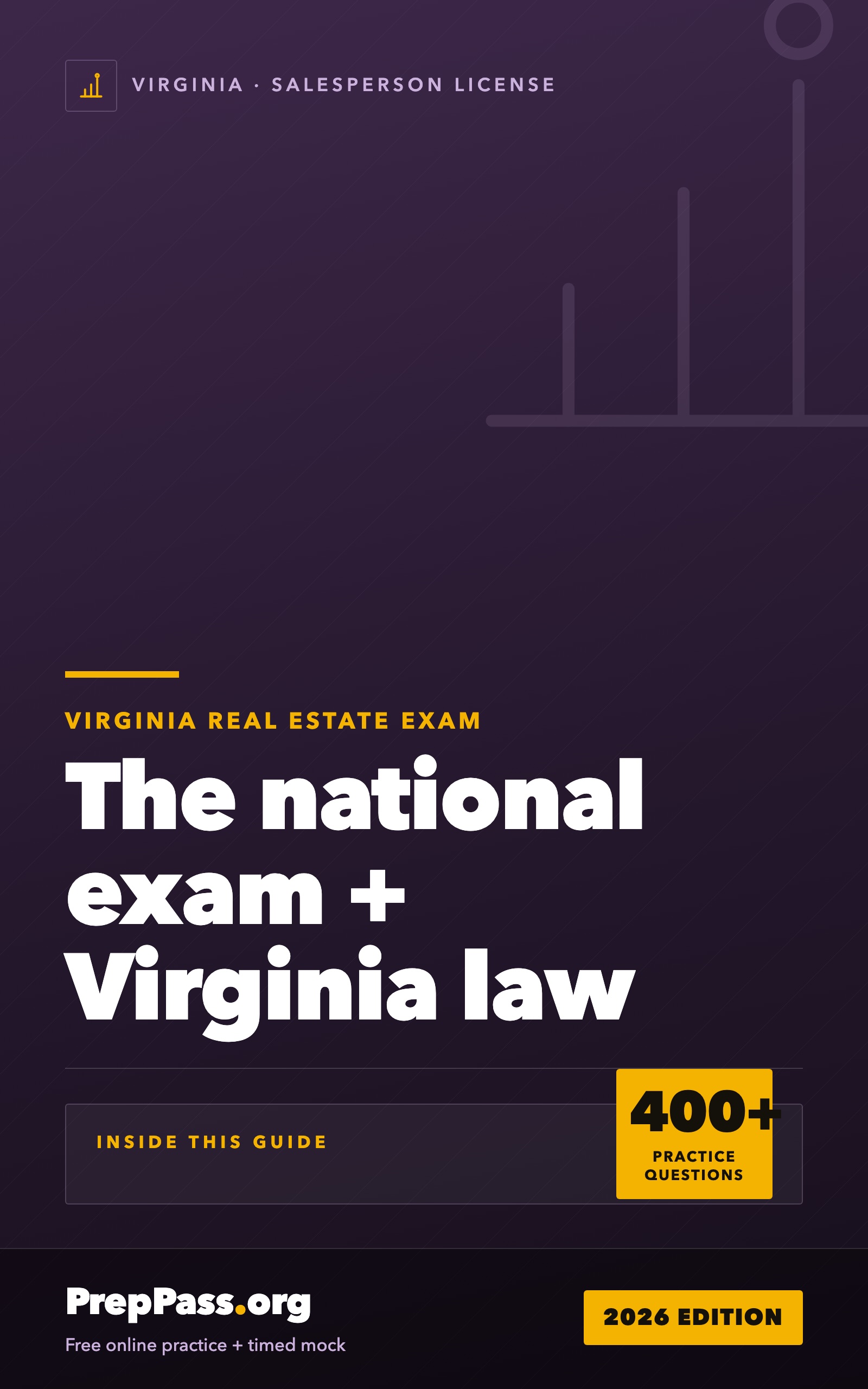 Virginia Real Estate Salesperson Exam — Complete Study Guide (2026) cover