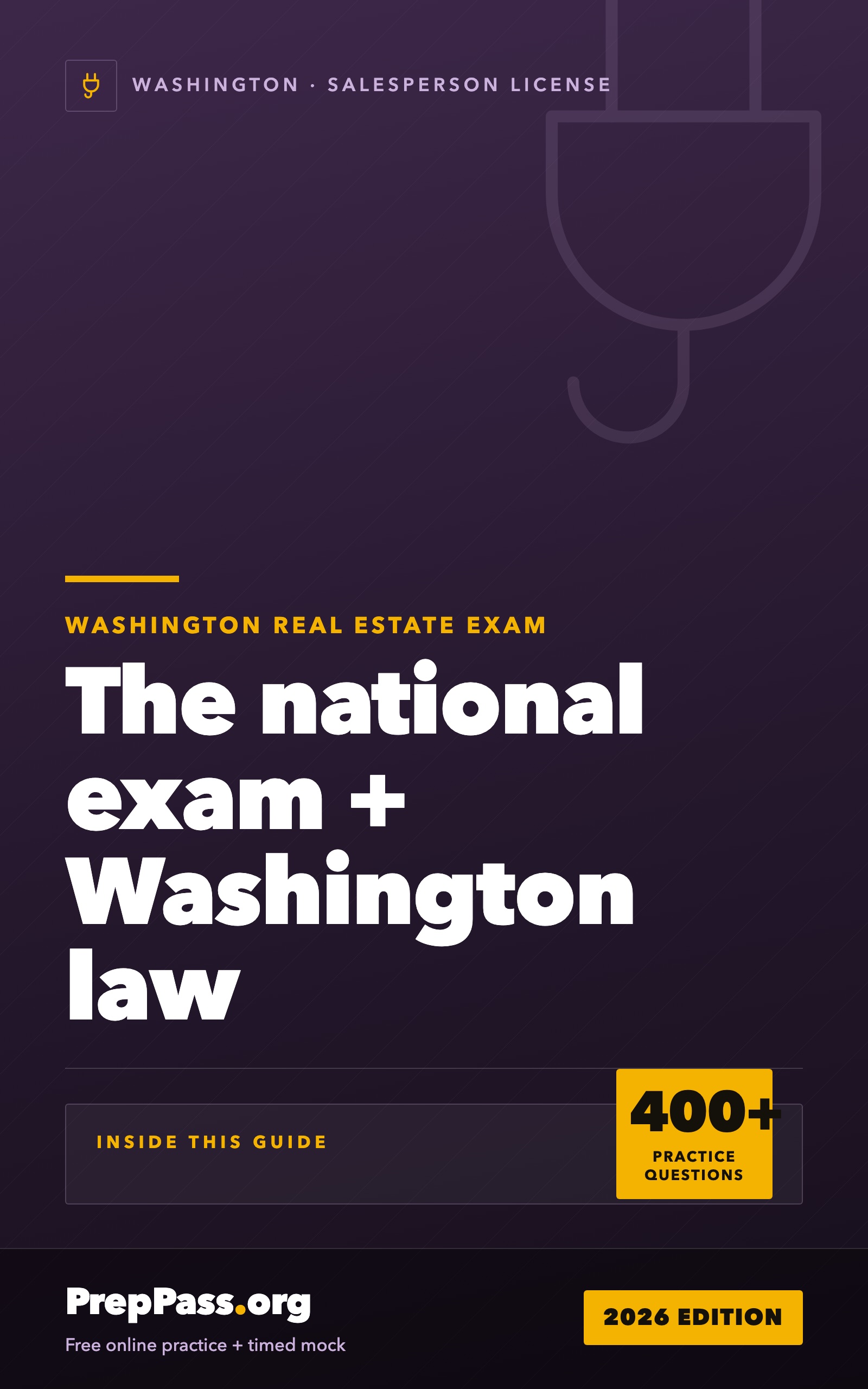 Washington Real Estate Salesperson Exam — Complete Study Guide (2026) cover