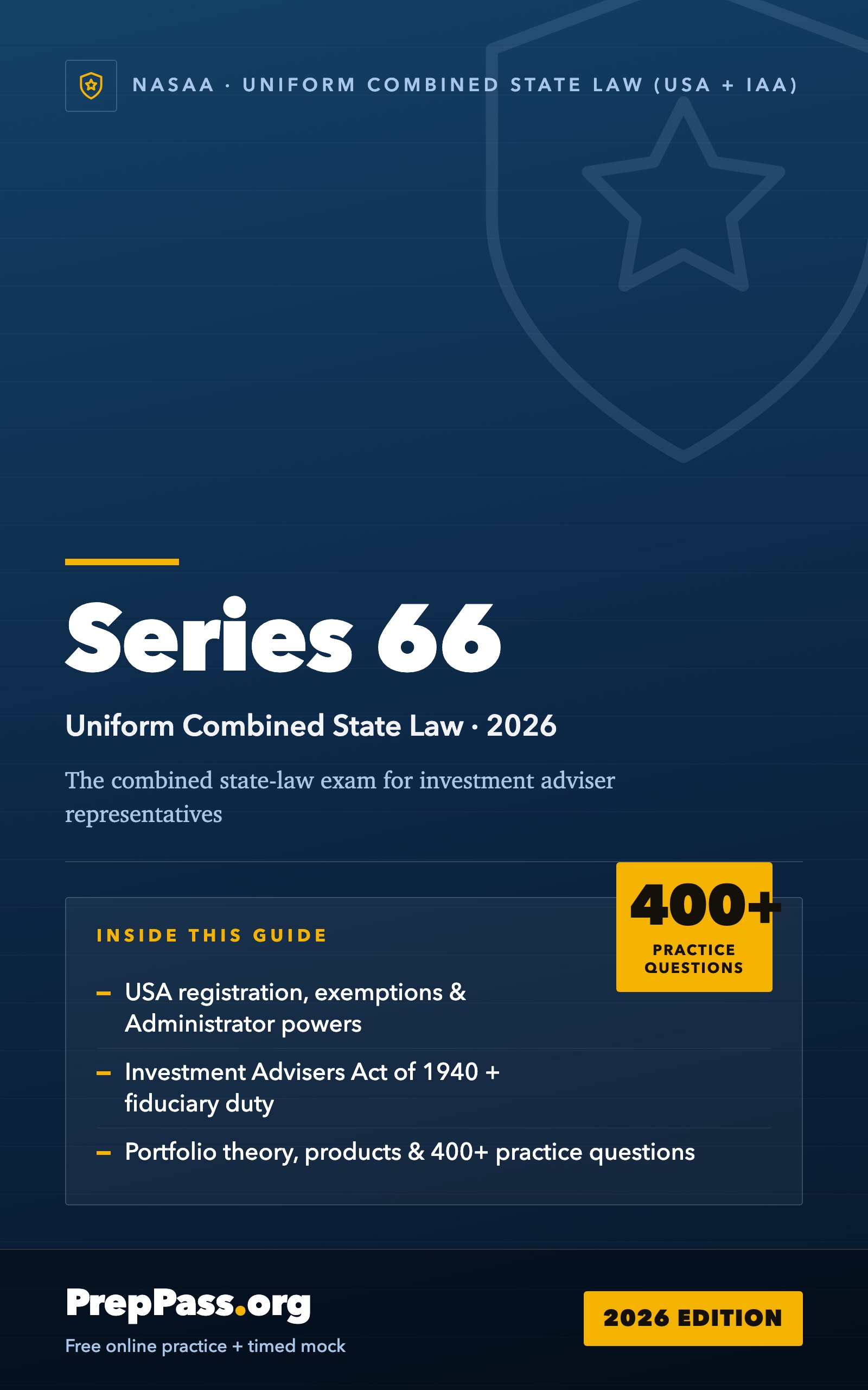 Series 66 — Uniform Combined State Law — Complete Study Guide (2026) cover